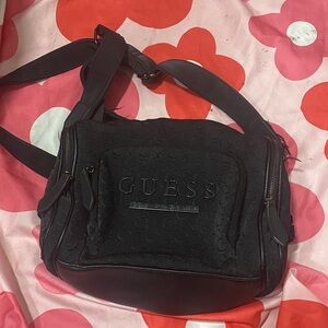 GUESS Embossed Black Shoulder Bag